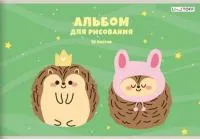 Альбом для рисования 10л ЭКСМО скрепка Ежики 
