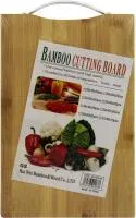 доска разделочная бамбук, 300х200х17мм, с металлической ручкой