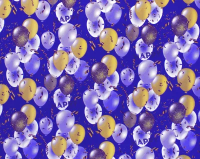 Бумага упаковочная Воздушные шары 70х100см, плотность 80гр  (Цвет: темно синий)