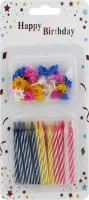 Свечи для торта цветные 24шт