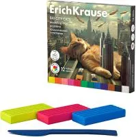 Пластилин 12цв 180г ErKr Big city cats, со стеком