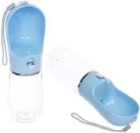 Поилка портативная прогулочная с кнопкой ЛЮБИМЫЙ БРО, цвет голубой, 380мл