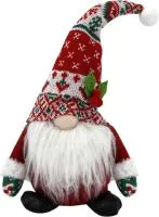 красно-зеленый плюшевый гном 36см