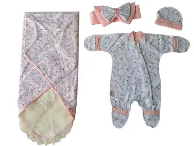 Комплект на выписку Филька (5пр.) (розовый)