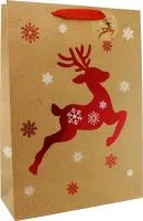 Пакет подарочный 30х12х42см Волшебный олень