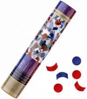 Пневмохлопушка конфетти 30см кружочки/прямоугольники Цвет: красный, синий