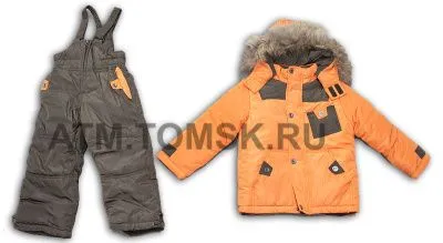 Костюм для мальчика зима (р.74 оранжевый)