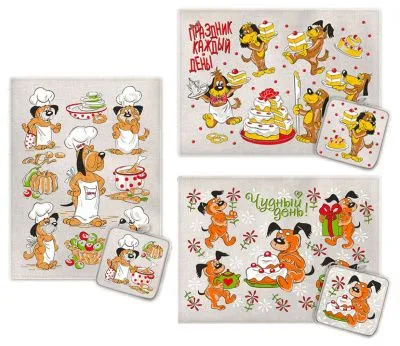 Комплект полотенец кухонных, прихватка полуленшелковый