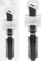 Расческа массажная NataM круглая брашинг. Цвет: серый