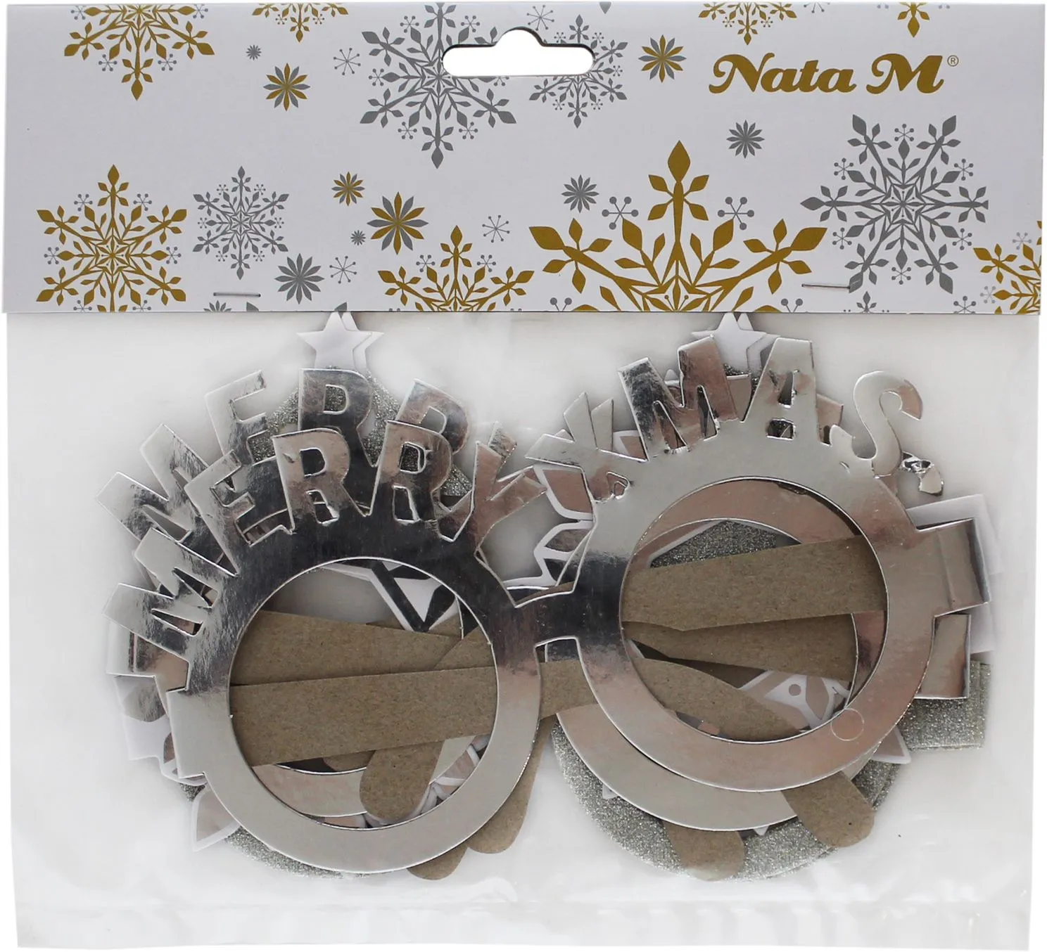 Маски праздничные новогодние очки NataM 6шт Размер: 8,4х14,8х0,1см