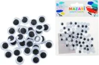 Набор для творчества MAZARI Глазки 8мм 80шт круглые бегающие зрачки.п/бл