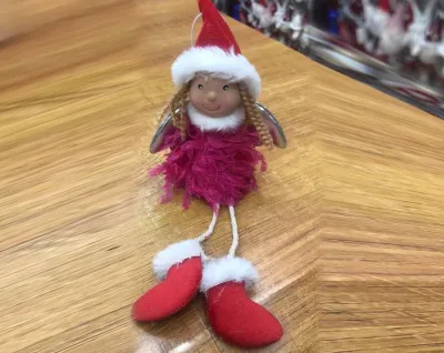 Елочное украшение Ангелочек 8х3.5х18см (1 Цвет: малиновый)