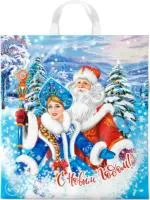 Пакет 38х42см 40мкм с петлевыми ручками НГ Новогоднее пожелание