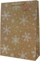 Пакет подарочный 30х12х42см Снежный декор