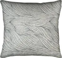 подушка декоративная 45х45см листья жаккард цвет серый-бирюза
