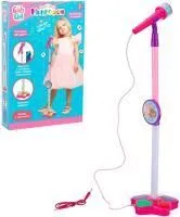Игрушка Микрофон Girl's Club 38х100см световые эффекты, регулируется по высоте Цвет: розовый