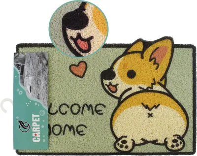 Коврик интерьерный Принт Корги 40х60см  (Цвет: ментол)