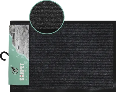 Коврик влаговпитывающий Ребристый 38х58см (Цвет: черный)