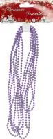 Елочное украшение Бусы круглые d 4мм, длина 2.7м Цвет: лавандовый