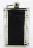 фляжка 120мл, 9см, с кожей
