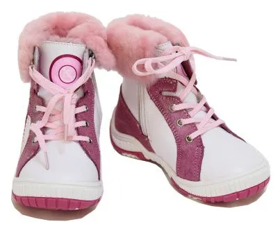 Ботинки для девочек зима  (р.27 белый-фуксия)