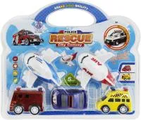 Игровой набор Транспорт 3 машины 2 самолета, 21х18см на блистере