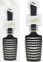 Расческа массажная NataM продувная широкая. Цвет: серый