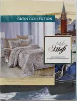 Комплект постельного белья Satin collection 1.5сп 4 предмета микросатин Первый снег/Эльф