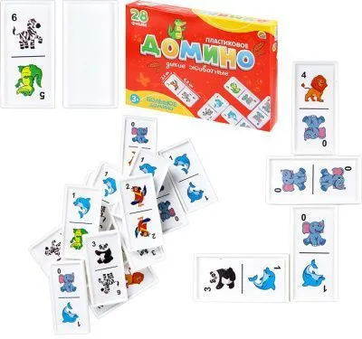 Игра настольная Домино большое (Дикие животные И-1927)