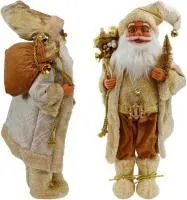 Новогоднее украшение: Дед Мороз с елочкой Цвет: бежевый+золото Размер: 25х11х64см