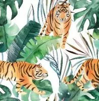 Салфетки бумажные NataM 20шт 250х250мм 2-х слойные Тигры в джунглях