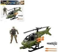 Игровой набор Военный: вертолёт, фигурка, аксессуары Размер: 24х30см