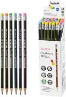 Карандаш чернографитный MAZARI Black HB с ластиком