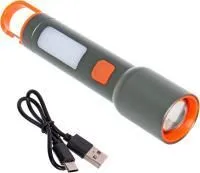 Фонарь ручной 7 режимов 3LED+COB, аккумуляторная батарея 1200mAh USB 636-3
