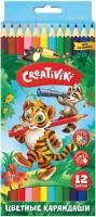 Карандаши цветные 12цв CREATIVIKI заточенные к/бл