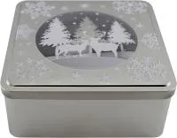 Банка жестяная 3200мл Серебрянный лес, большая Размер: 198х198х82мм 