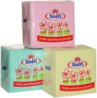 Салфетки бумажные SOLFI 100шт 24х24см цветные