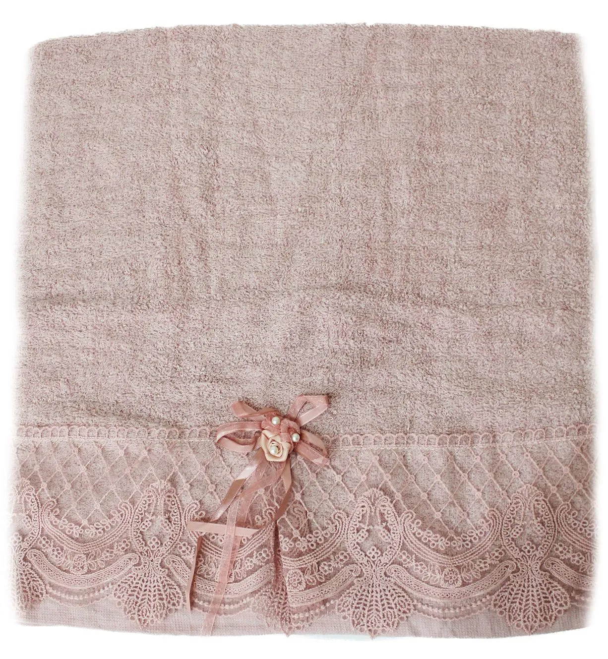 Полотенце махровое 40х90см плотность 430гр/м цвет пудровый