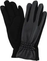 Перчатки женские комбинированные (кожа/трикотаж) цвет: черный