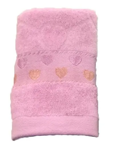 Полотенце махровое Сердечки, размер 70х140см NataM вес 351 г, плотность 360 г/м2
