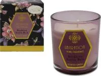 Свеча ароматическая Тайна 130г Размер стакана: d7см, h8см Аромат: ежевика,ваниль,мускус Цвет: фуксия