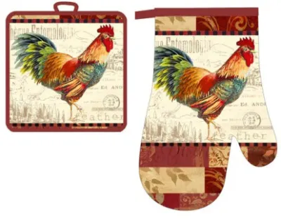 Набор рукавица и прихватка Петухи 2РКS002 (в.1)