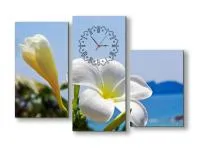 Картина модульная SATTI 90х60см с часами на холсте