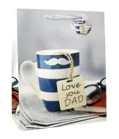 Пакет подарочный 26х12х32см Любимому папе