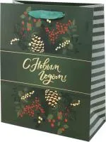 Пакет подарочный Лесной декор Размер: 26х12х32см Материал: бумага