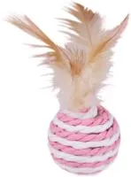Игрушка для кошек ИГРУЛИК шарик Перышко Цвет: розовый
