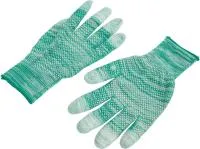 Перчатки нейлоновые Аурэль с ПВХ покрытием р.8 облитые, зеленый меланж