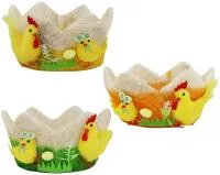 Корзинка пасхальная Цыплята 14х23см круглая