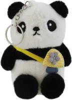 черно-белая плюшевая панда с сумкой 11см