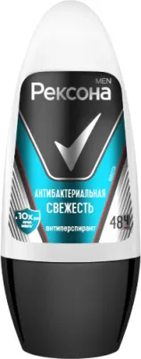 Дезодорант антиперсперант Рексона ролик 50мл муж (Антибактер.свежесть // 94476270)